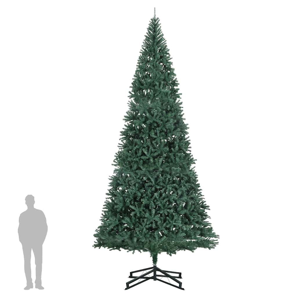 vidaXL Sztuczna choinka ze stojakiem, zielona, 500 cm, PVC