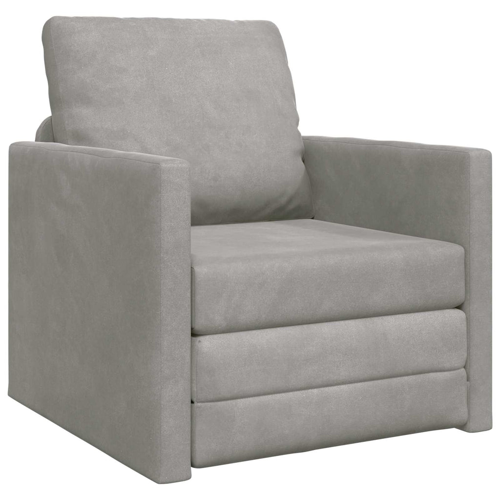 vidaXL Sofa Bed Jasnoszary 74 x 77 x 81 cm Aksamit