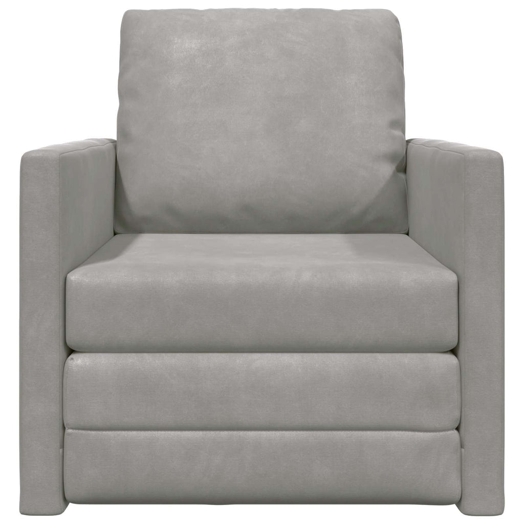 vidaXL Sofa Bed Jasnoszary 74 x 77 x 81 cm Aksamit