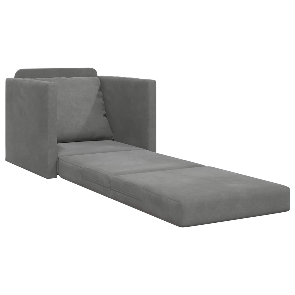 vidaXL Sofa Bed Ciemnoszary 74 x 77 x 81 cm Aksamit