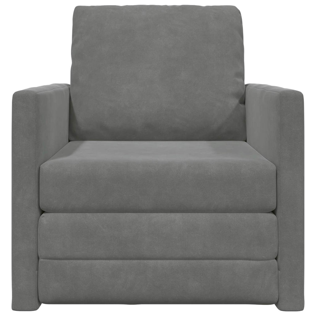 vidaXL Sofa Bed Ciemnoszary 74 x 77 x 81 cm Aksamit