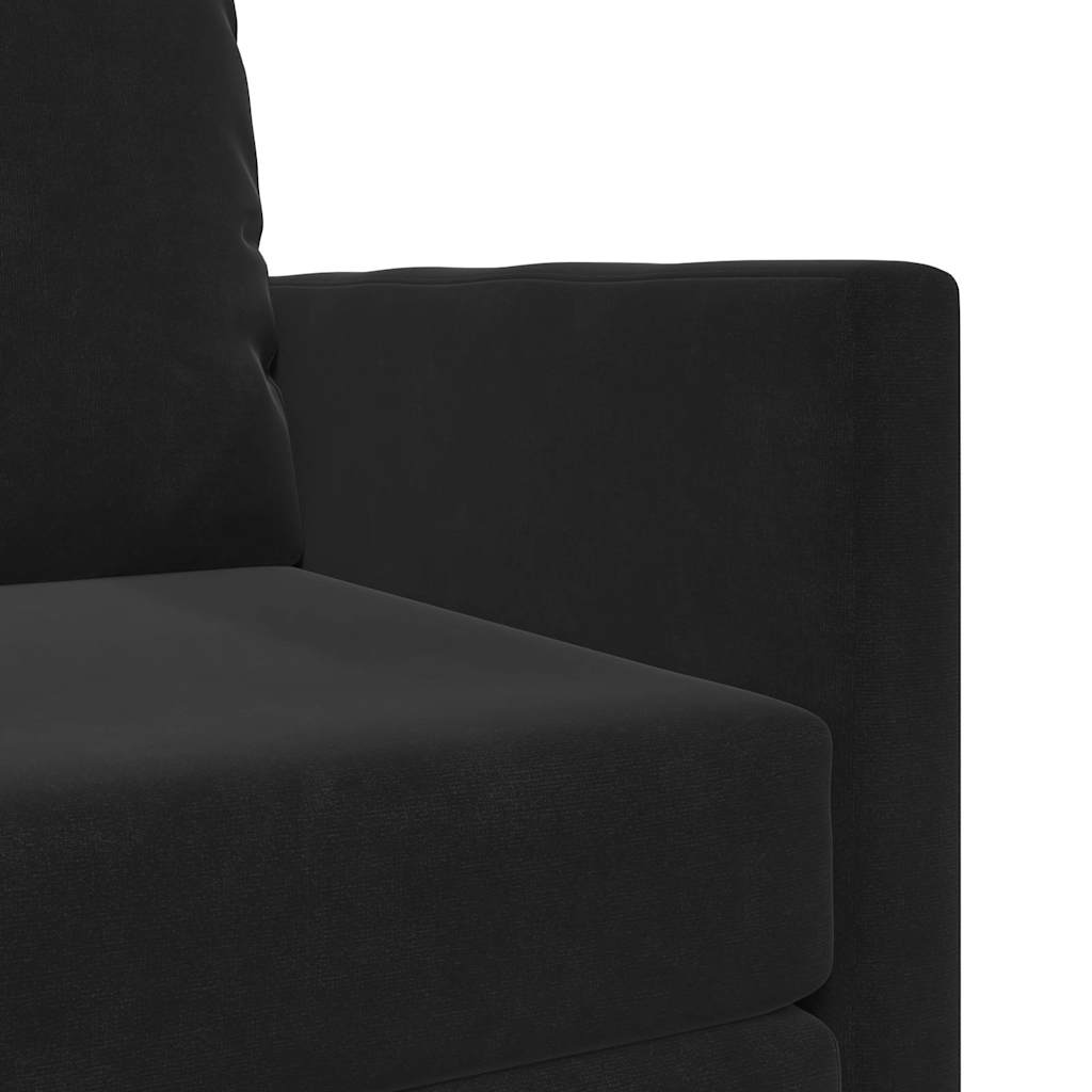 vidaXL Sofa Bed Czarny 74 x 77 x 81 cm Aksamit