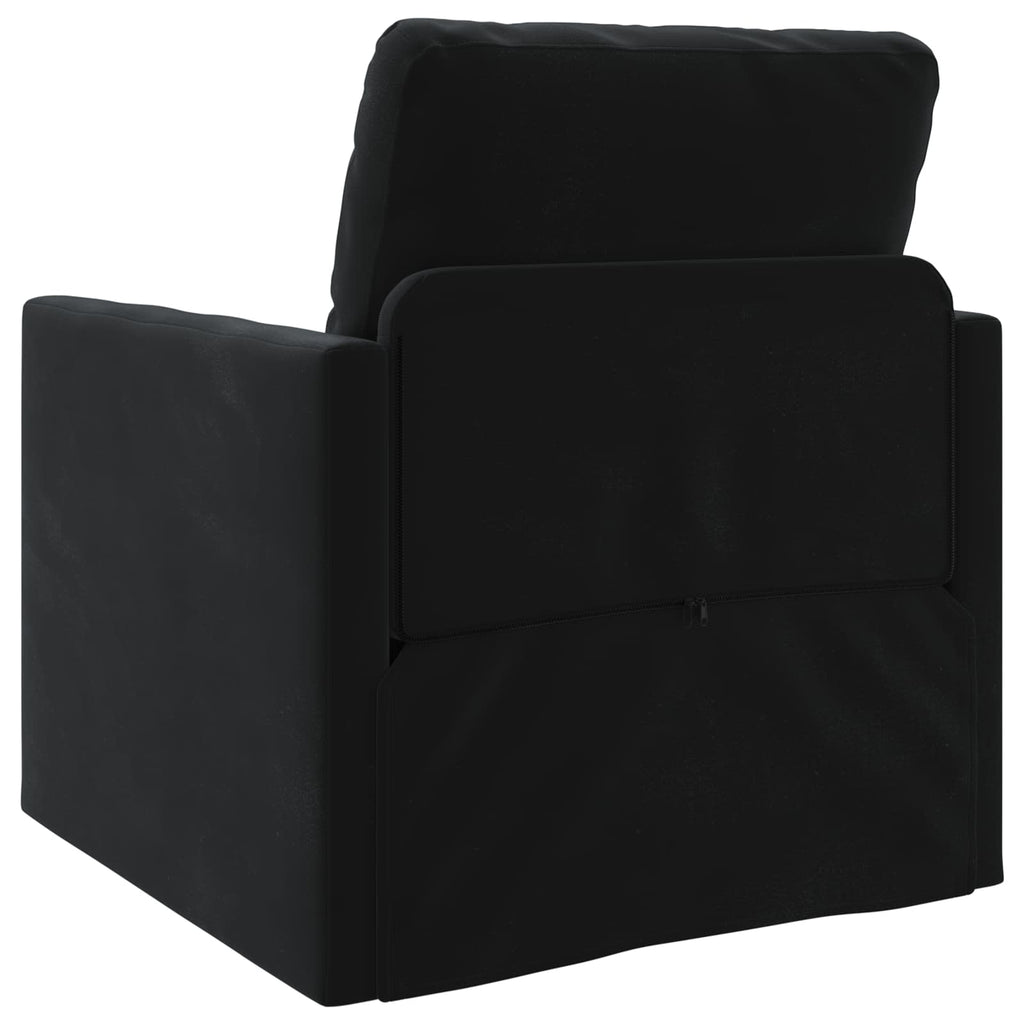 vidaXL Sofa Bed Czarny 74 x 77 x 81 cm Aksamit