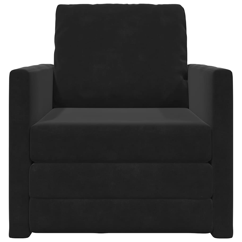 vidaXL Sofa Bed Czarny 74 x 77 x 81 cm Aksamit