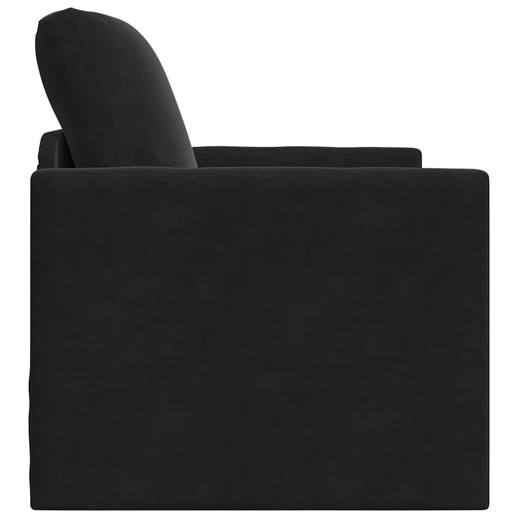 vidaXL Sofa Bed Czarny 74 x 77 x 81 cm Aksamit
