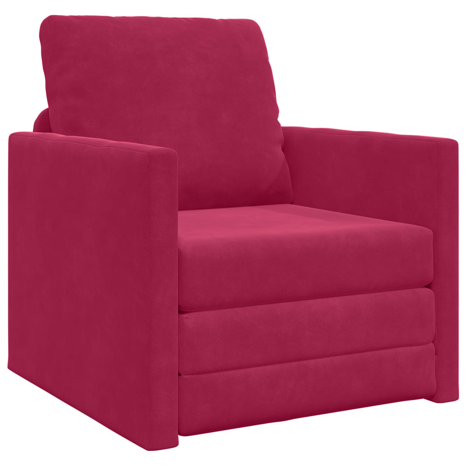 vidaXL Sofa Bed Czerwone wino 74 x 77 x 81 cm Aksamit