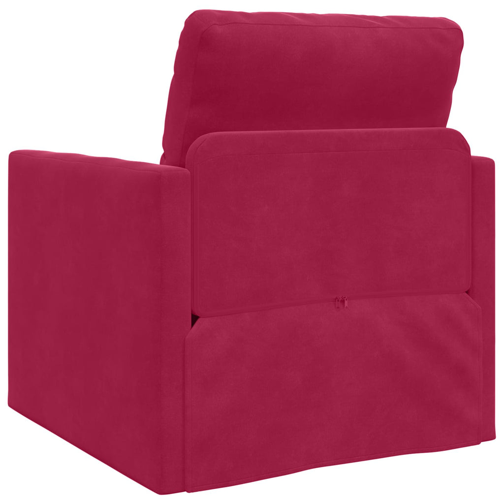 vidaXL Sofa Bed Czerwone wino 74 x 77 x 81 cm Aksamit