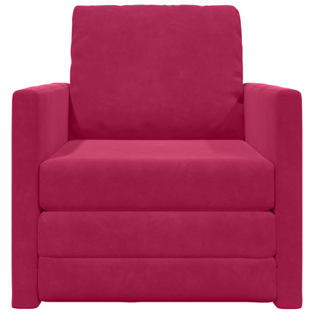 vidaXL Sofa Bed Czerwone wino 74 x 77 x 81 cm Aksamit