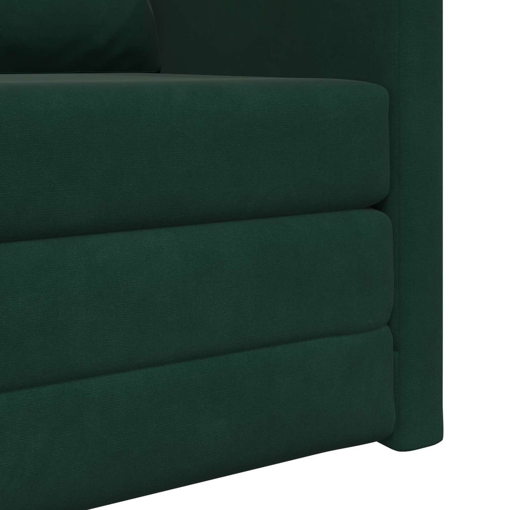 vidaXL Sofa Bed Ciemna zieleń 74 x 77 x 81 cm Aksamit