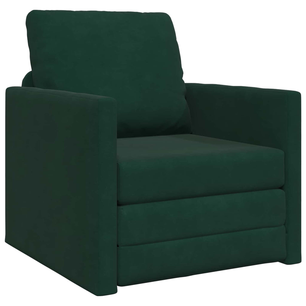 vidaXL Sofa Bed Ciemna zieleń 74 x 77 x 81 cm Aksamit