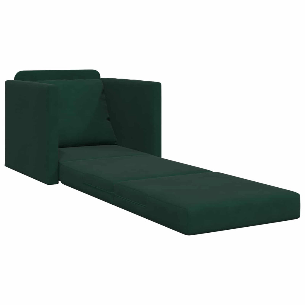 vidaXL Sofa Bed Ciemna zieleń 74 x 77 x 81 cm Aksamit