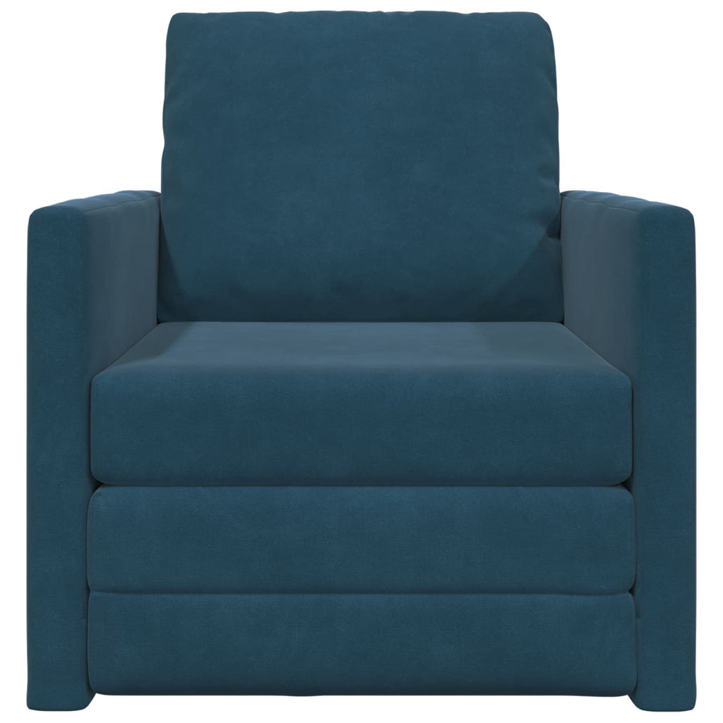 vidaXL Sofa Bed Niebieski 74 x 77 x 81 cm Aksamit