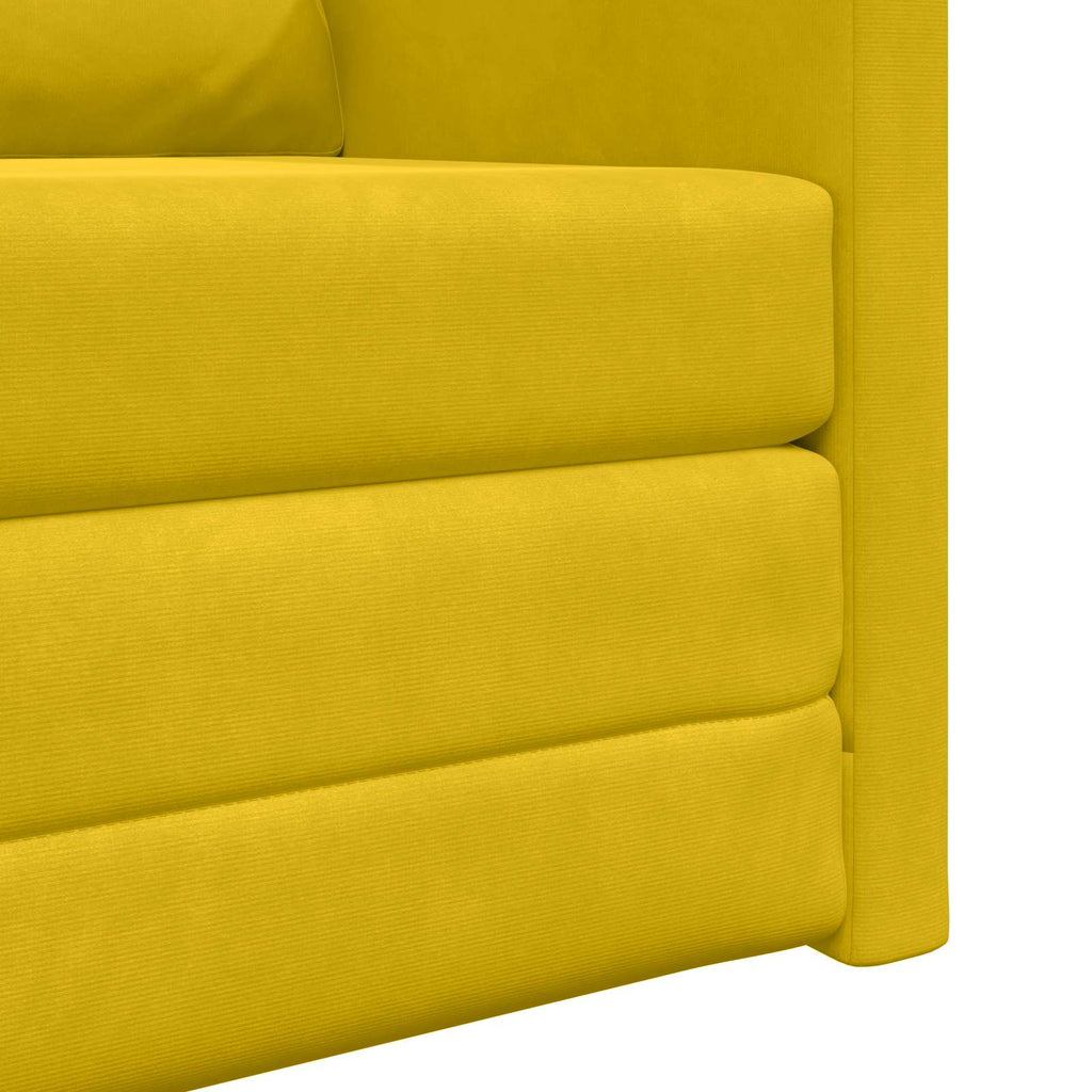 vidaXL Sofa Bed Ciemny Żółty 74 x 77 x 81 cm Aksamit
