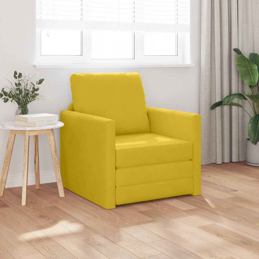 vidaXL Sofa Bed Ciemny Żółty 74 x 77 x 81 cm Aksamit