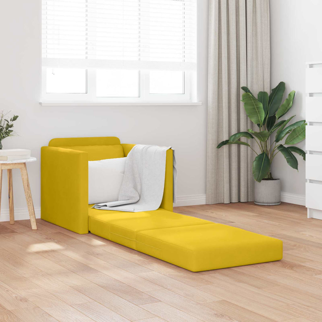 vidaXL Sofa Bed Ciemny Żółty 74 x 77 x 81 cm Aksamit