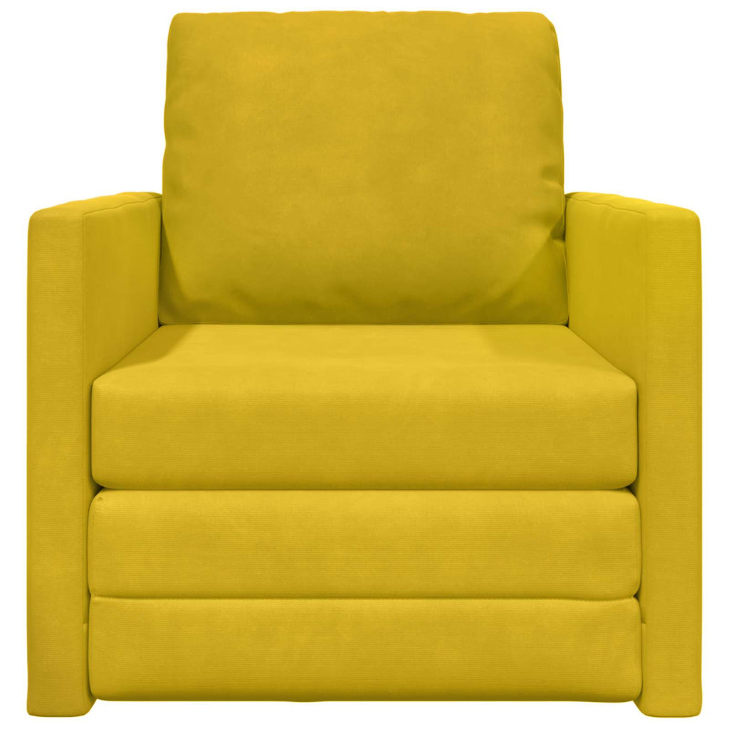 vidaXL Sofa Bed Ciemny Żółty 74 x 77 x 81 cm Aksamit