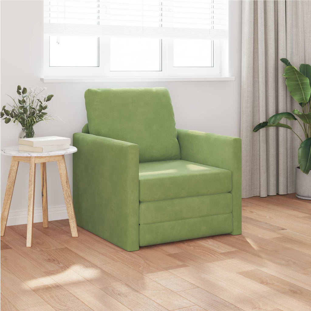 vidaXL Sofa Bed Jasnozielony 74 x 77 x 81 cm Aksamit