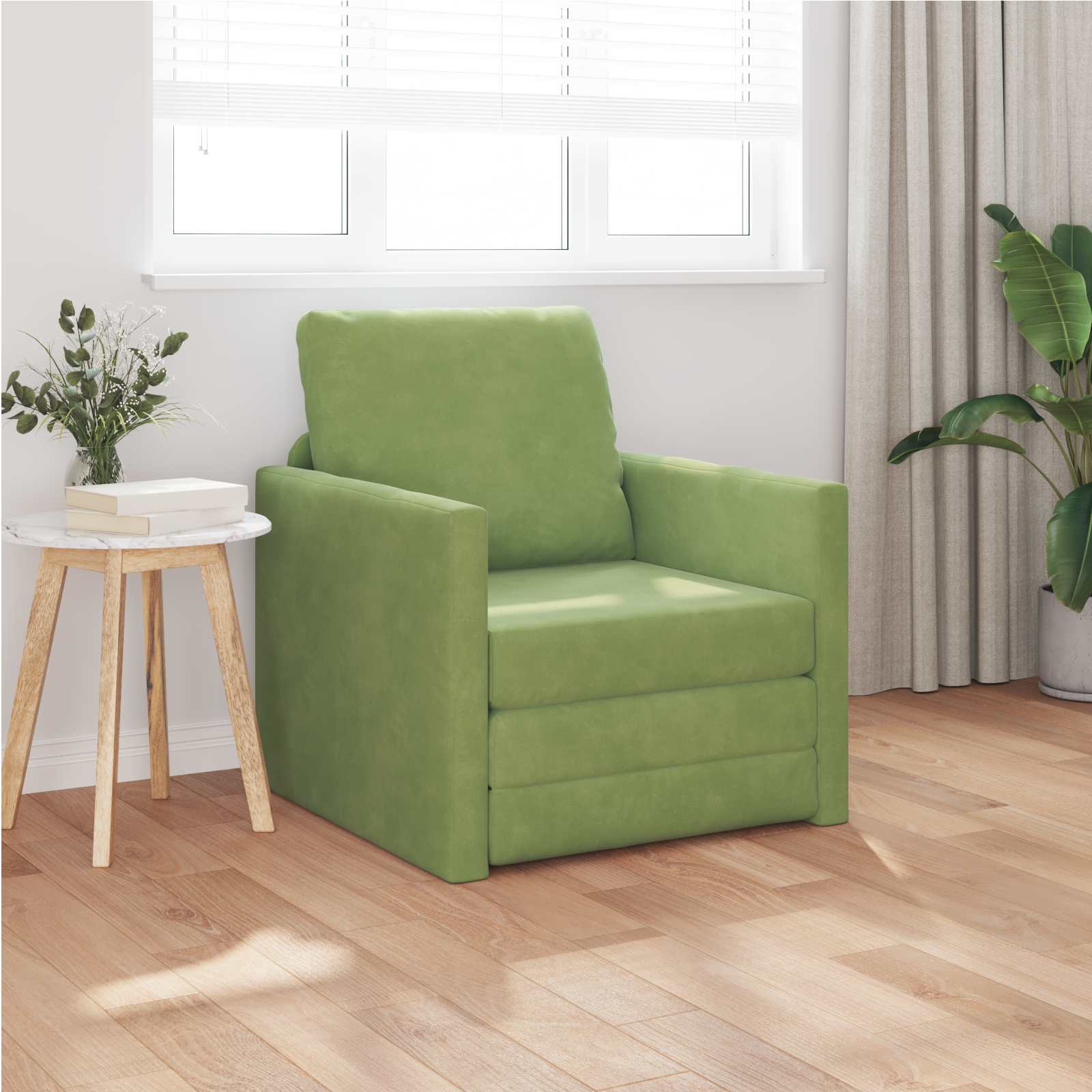 vidaXL Sofa Bed Jasnozielony 74 x 77 x 81 cm Aksamit
