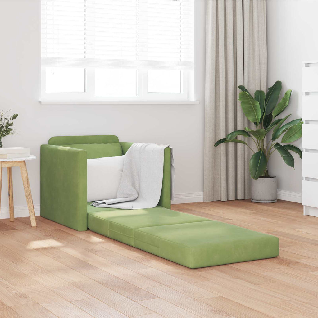 vidaXL Sofa Bed Jasnozielony 74 x 77 x 81 cm Aksamit