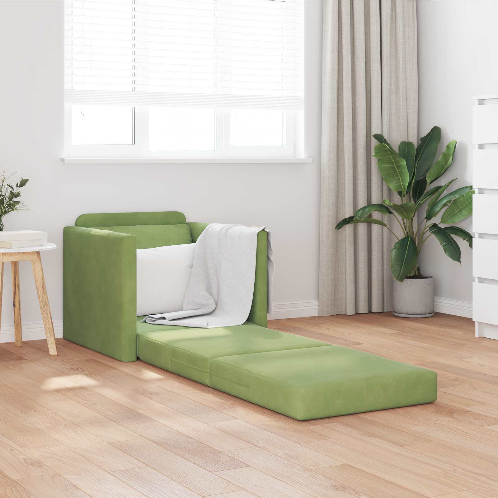 vidaXL Sofa Bed Jasnozielony 74 x 77 x 81 cm Aksamit