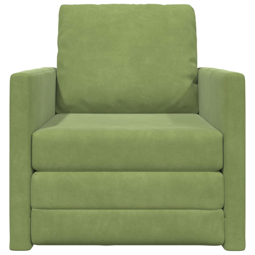 vidaXL Sofa Bed Jasnozielony 74 x 77 x 81 cm Aksamit