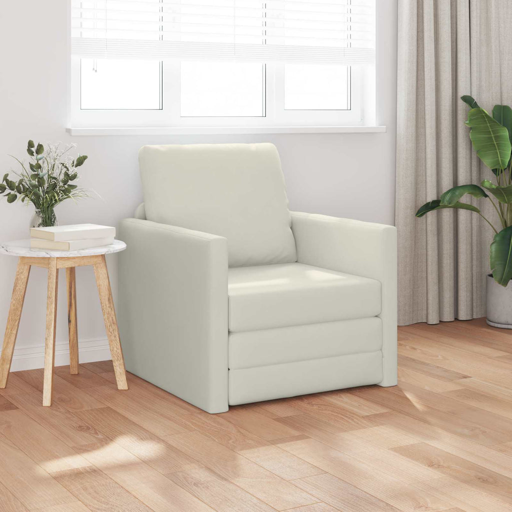 vidaXL Sofa Bed Kremowy 74 x 77 x 81 cm Aksamit