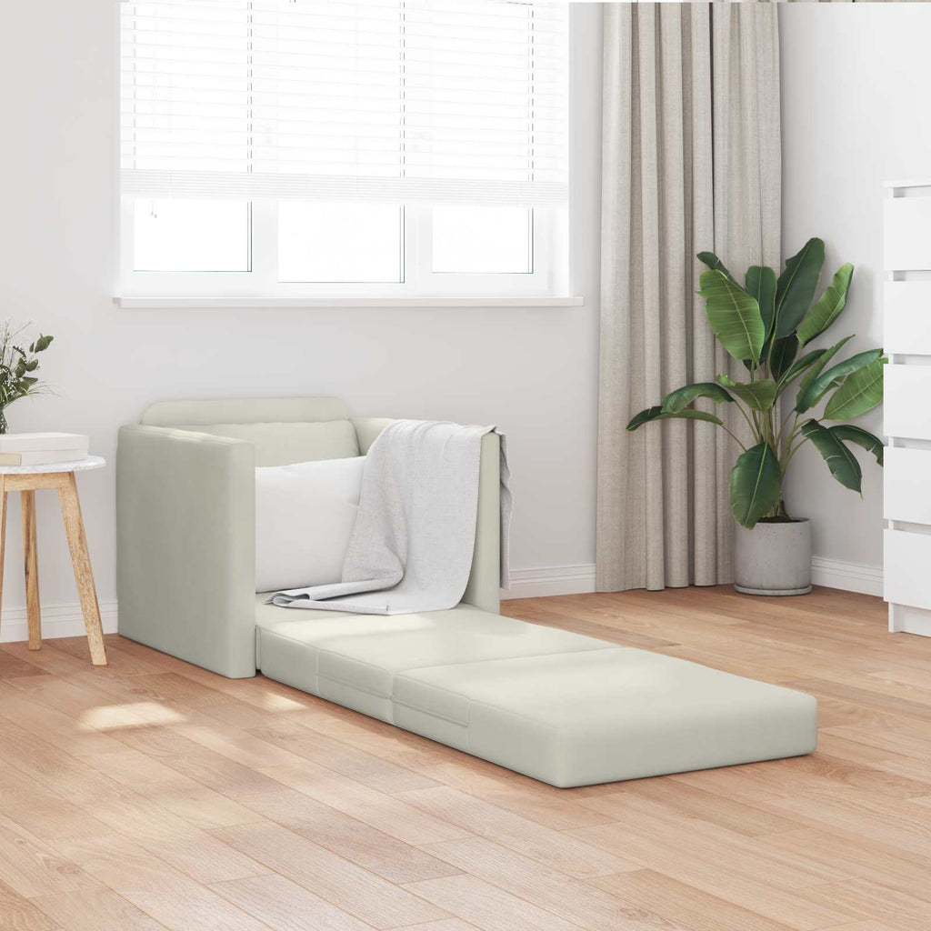 vidaXL Sofa Bed Kremowy 74 x 77 x 81 cm Aksamit