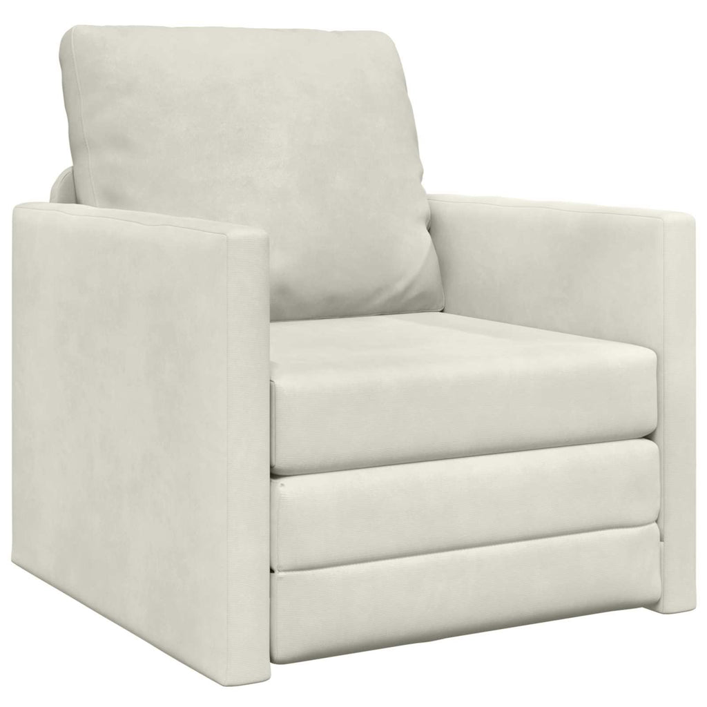 vidaXL Sofa Bed Kremowy 74 x 77 x 81 cm Aksamit
