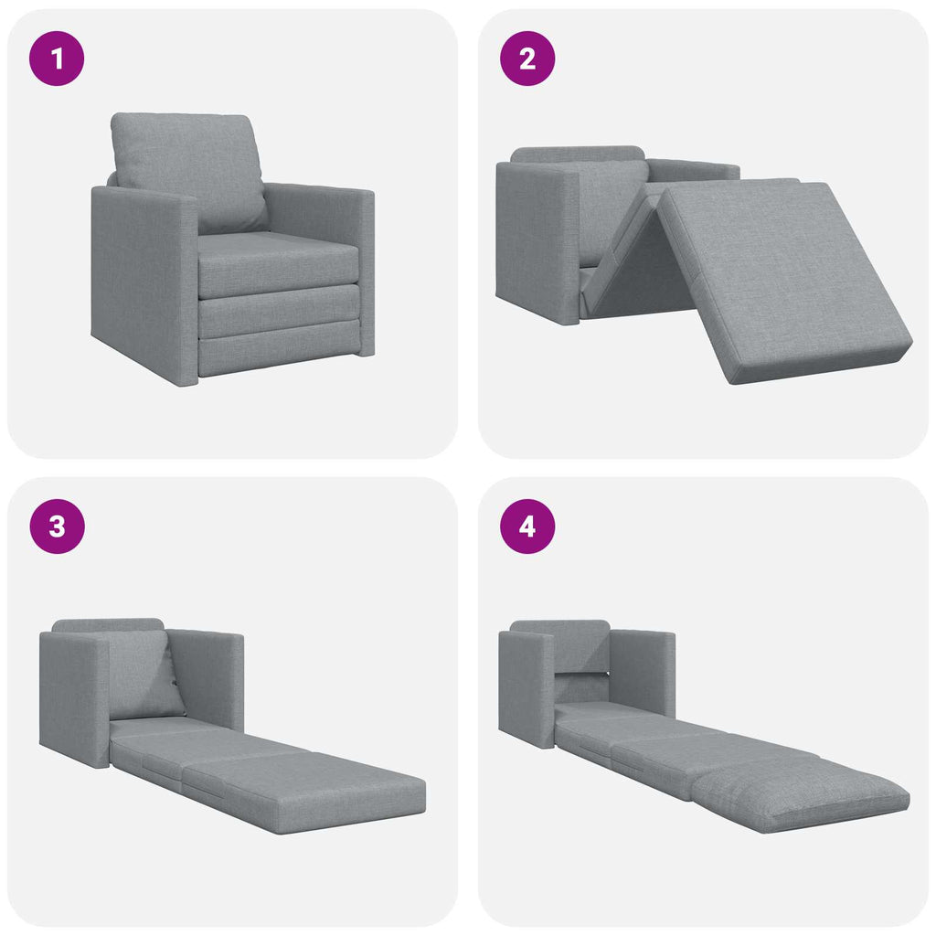 vidaXL Sofa Bed 60cm Jasnoszary tkanina