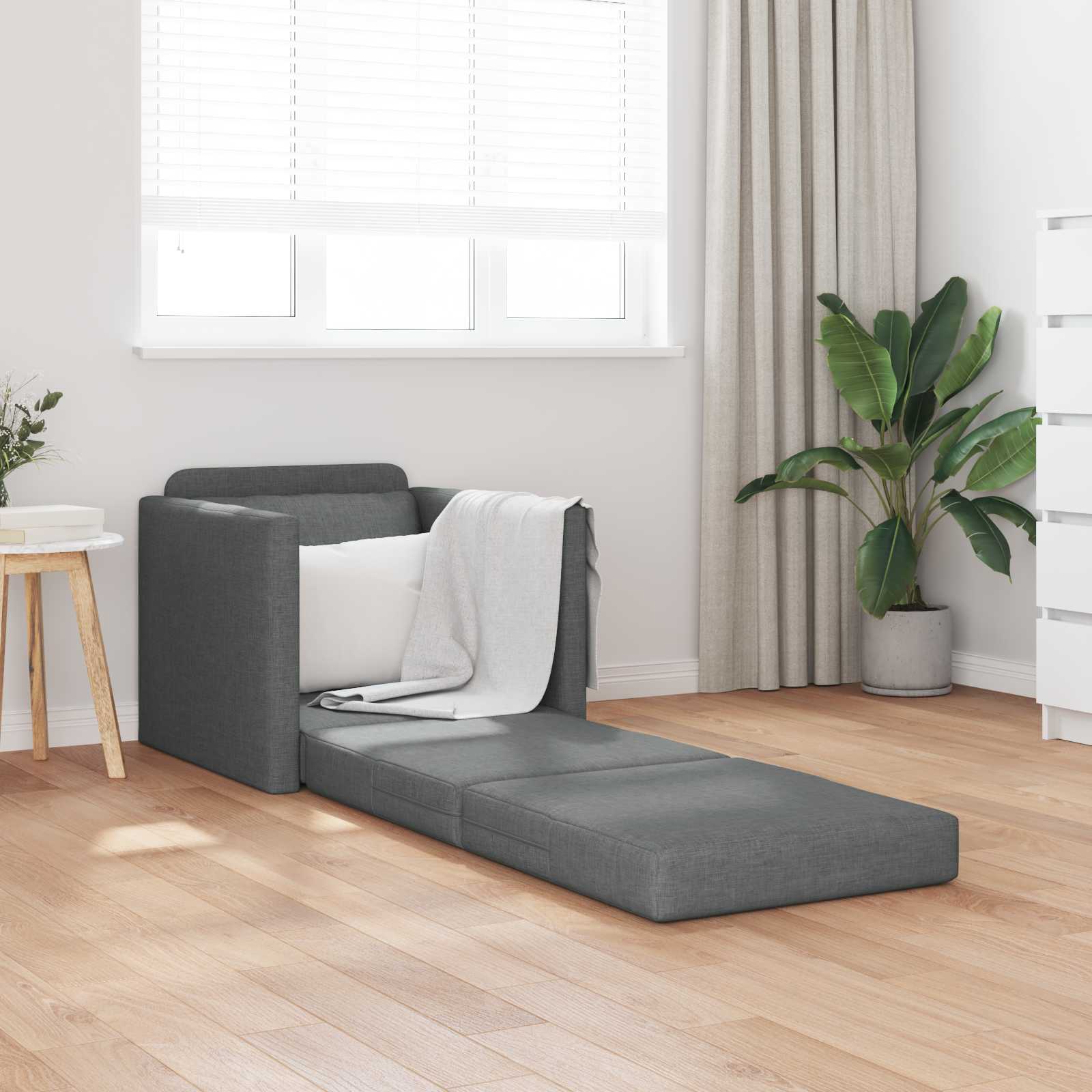 vidaXL Sofa Bed 60cm Ciemnoszary tkanina