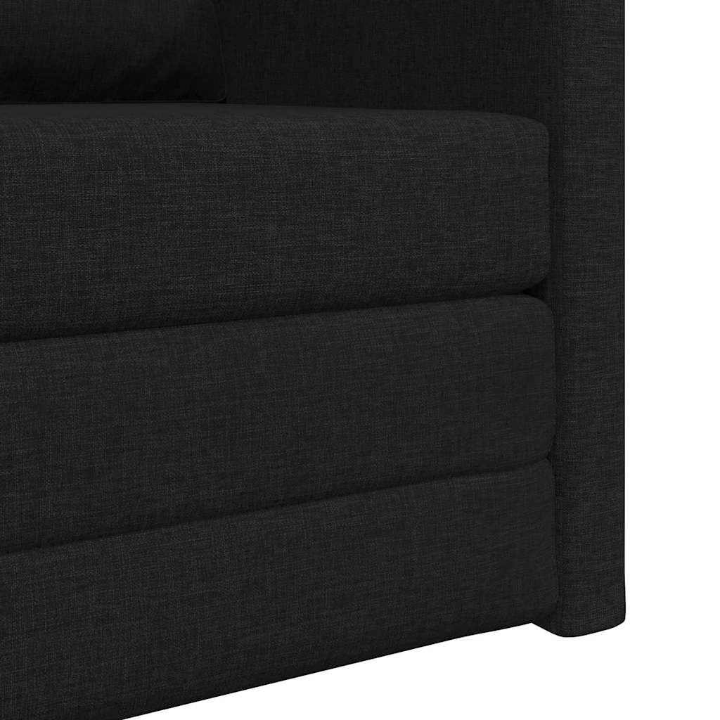 vidaXL Sofa Bed Czarny 74 x 77 x 81 cm tkanina