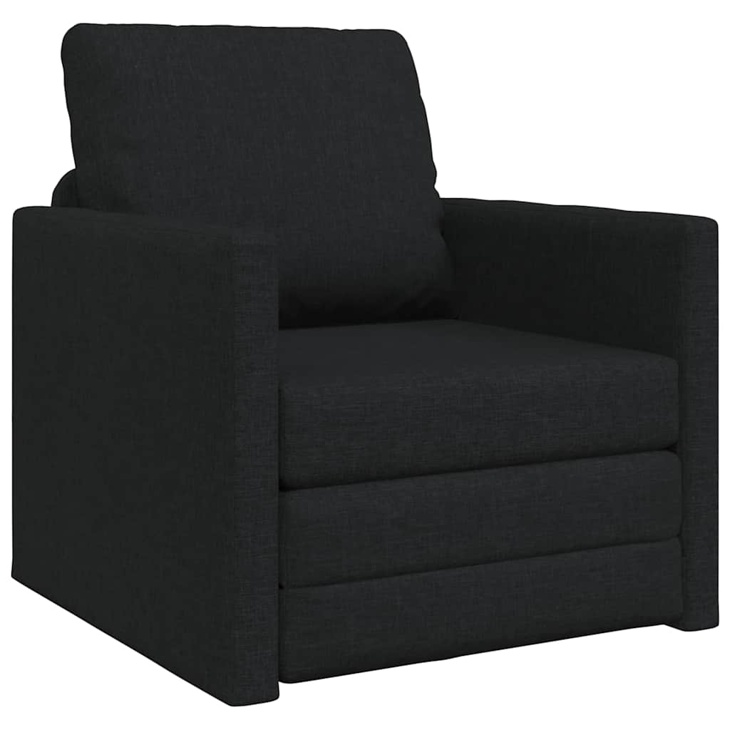 vidaXL Sofa Bed Czarny 74 x 77 x 81 cm tkanina