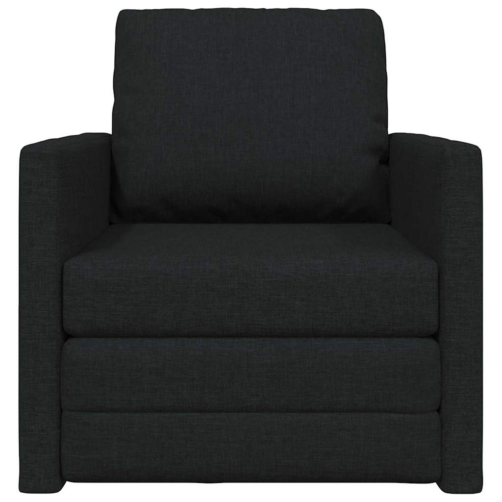 vidaXL Sofa Bed Czarny 74 x 77 x 81 cm tkanina