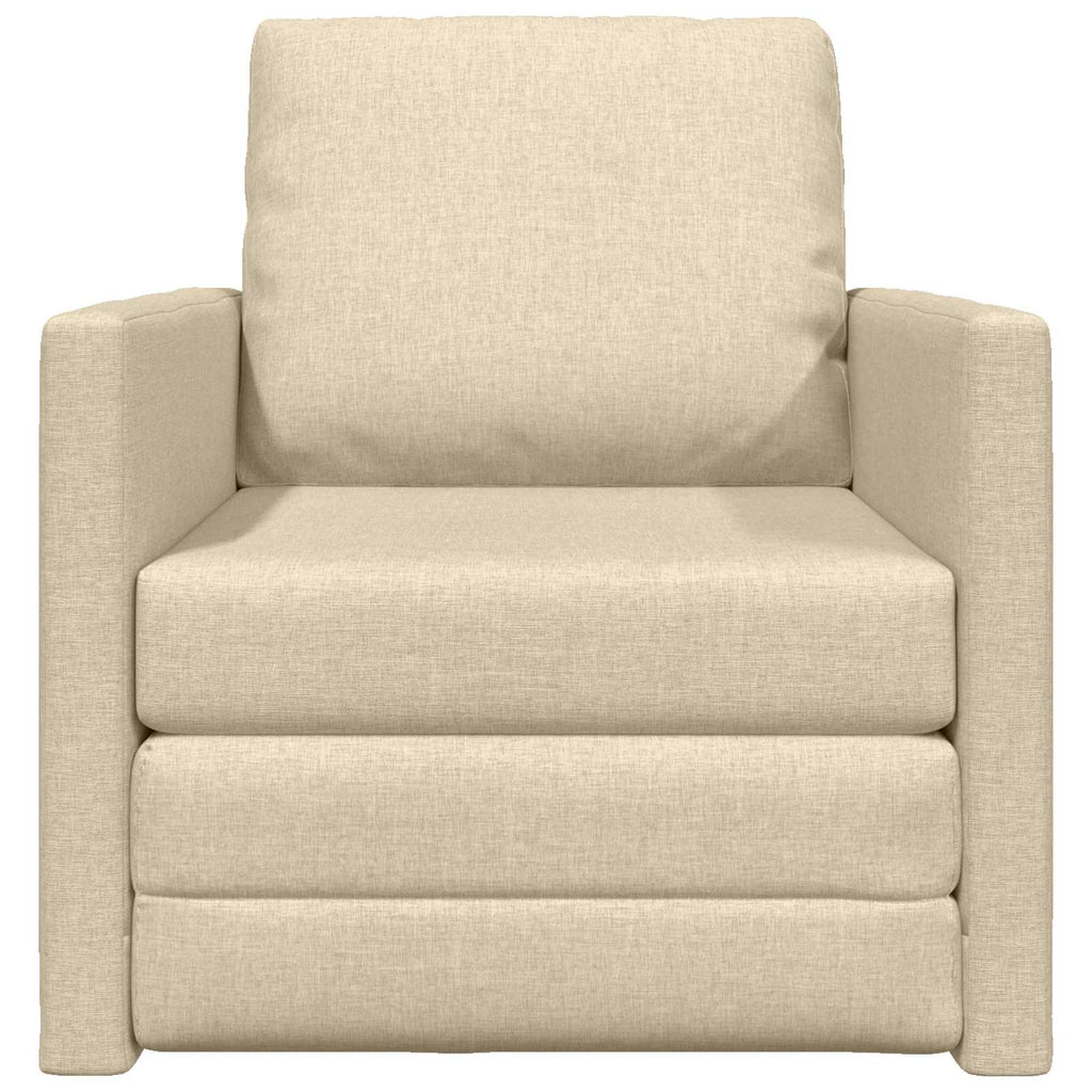 vidaXL Sofa Bed Kremowy 74 x 77 x 81 cm tkanina