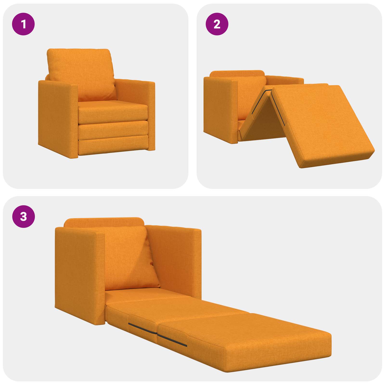 vidaXL Sofa Bed Ciemny Żółty 74 x 77 x 81 cm tkanina