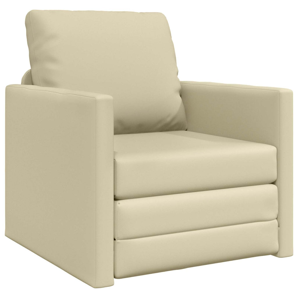 vidaXL Sofa Bed 60cm Kremowy Sztuczna skóra
