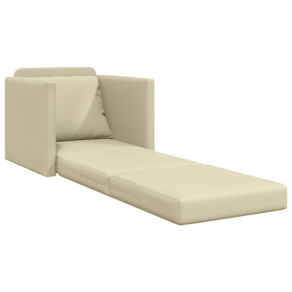 vidaXL Sofa Bed 60cm Kremowy Sztuczna skóra