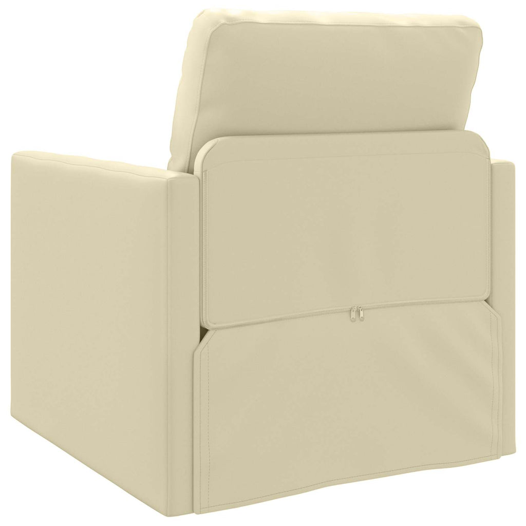 vidaXL Sofa Bed 60cm Kremowy Sztuczna skóra