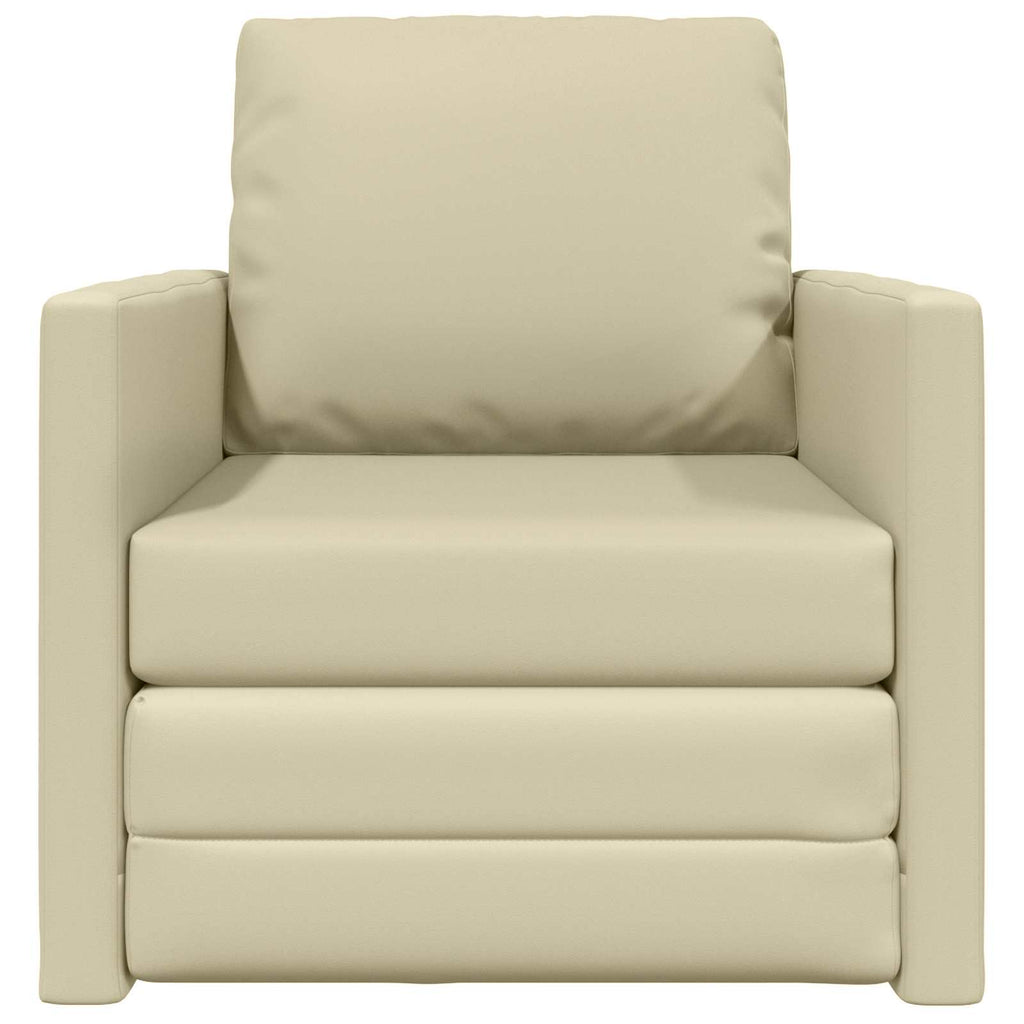 vidaXL Sofa Bed 60cm Kremowy Sztuczna skóra