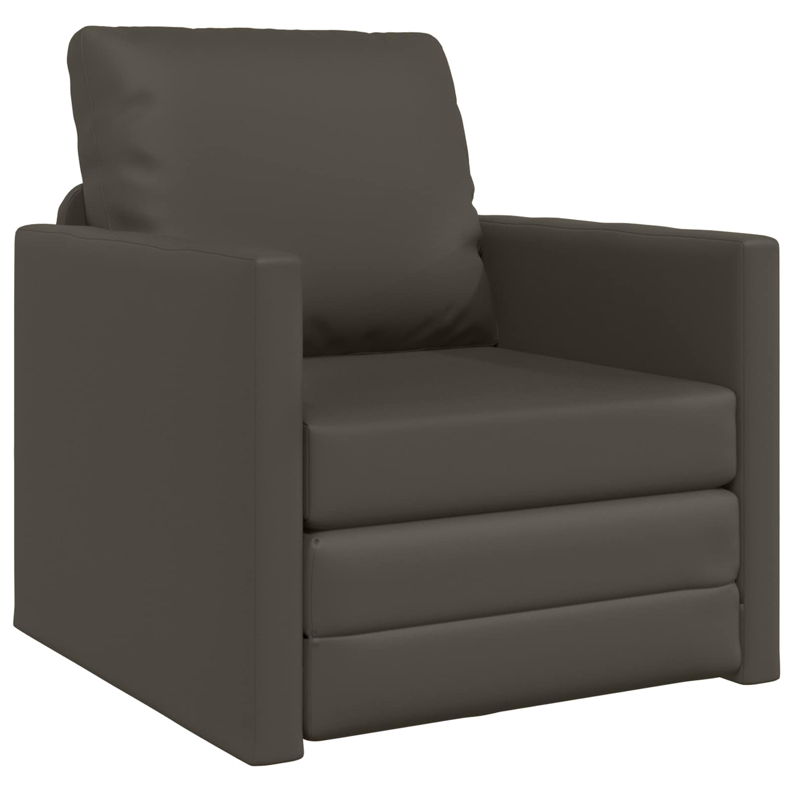 vidaXL Sofa Bed 60cm Szary Sztuczna skóra