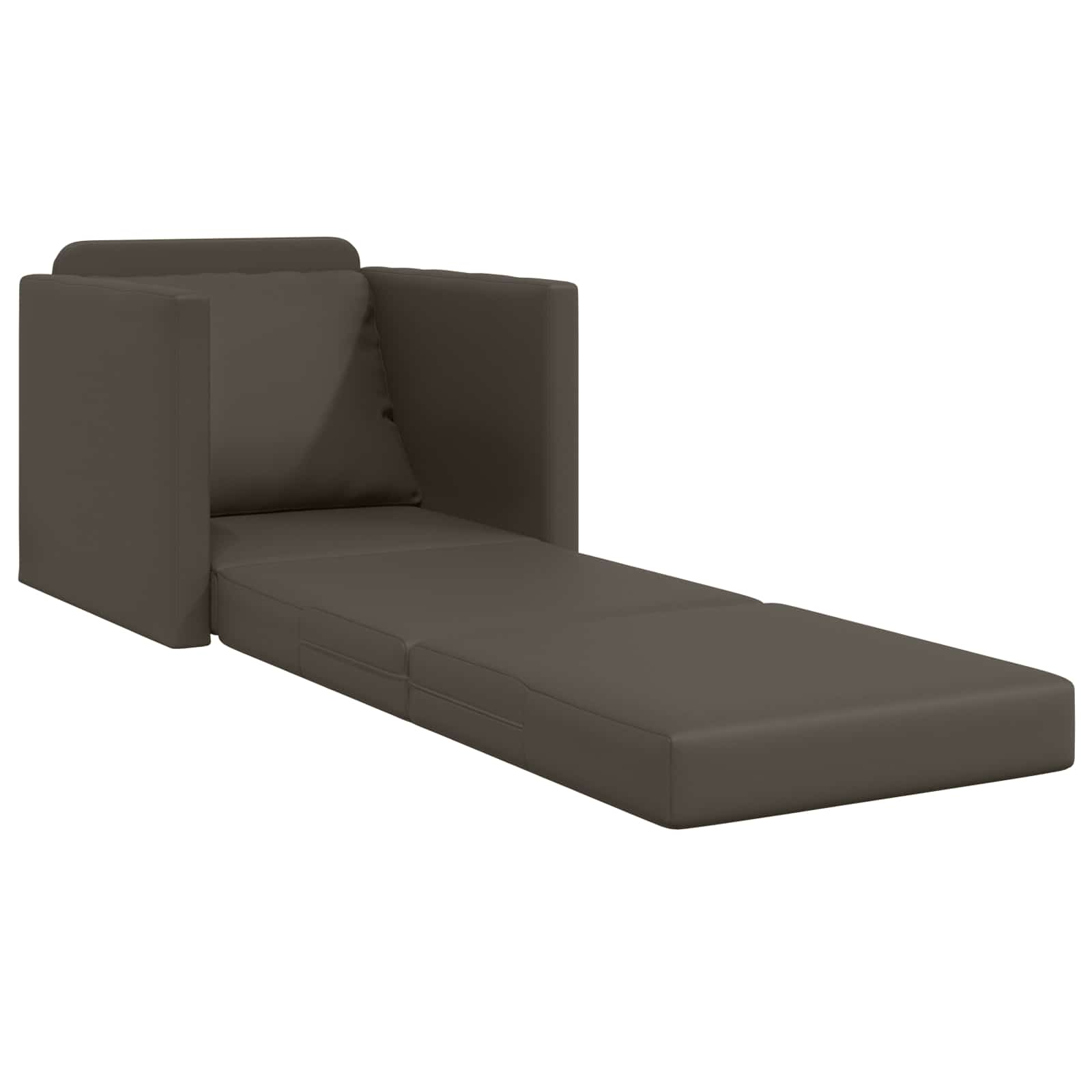 vidaXL Sofa Bed 60cm Szary Sztuczna skóra