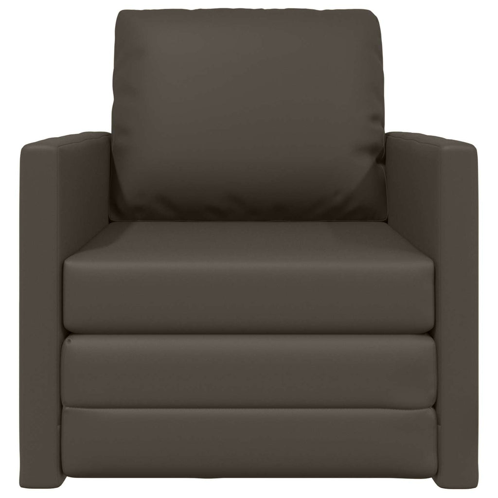vidaXL Sofa Bed 60cm Szary Sztuczna skóra