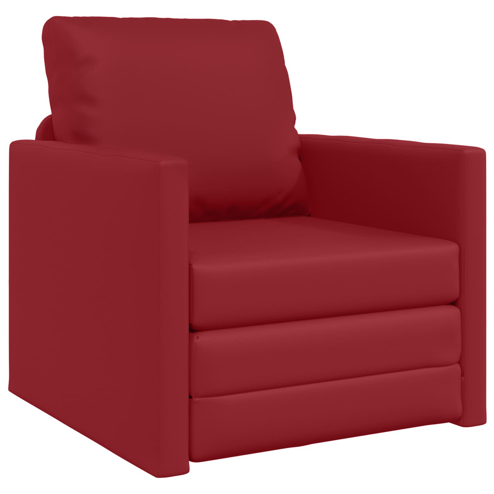 vidaXL Sofa Bed 60cm Czerwone wino Sztuczna skóra