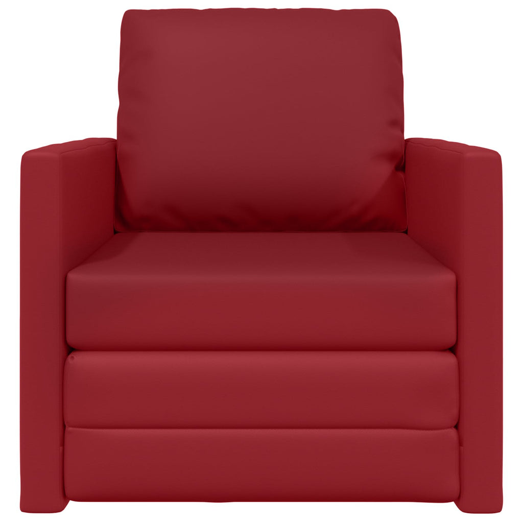 vidaXL Sofa Bed 60cm Czerwone wino Sztuczna skóra