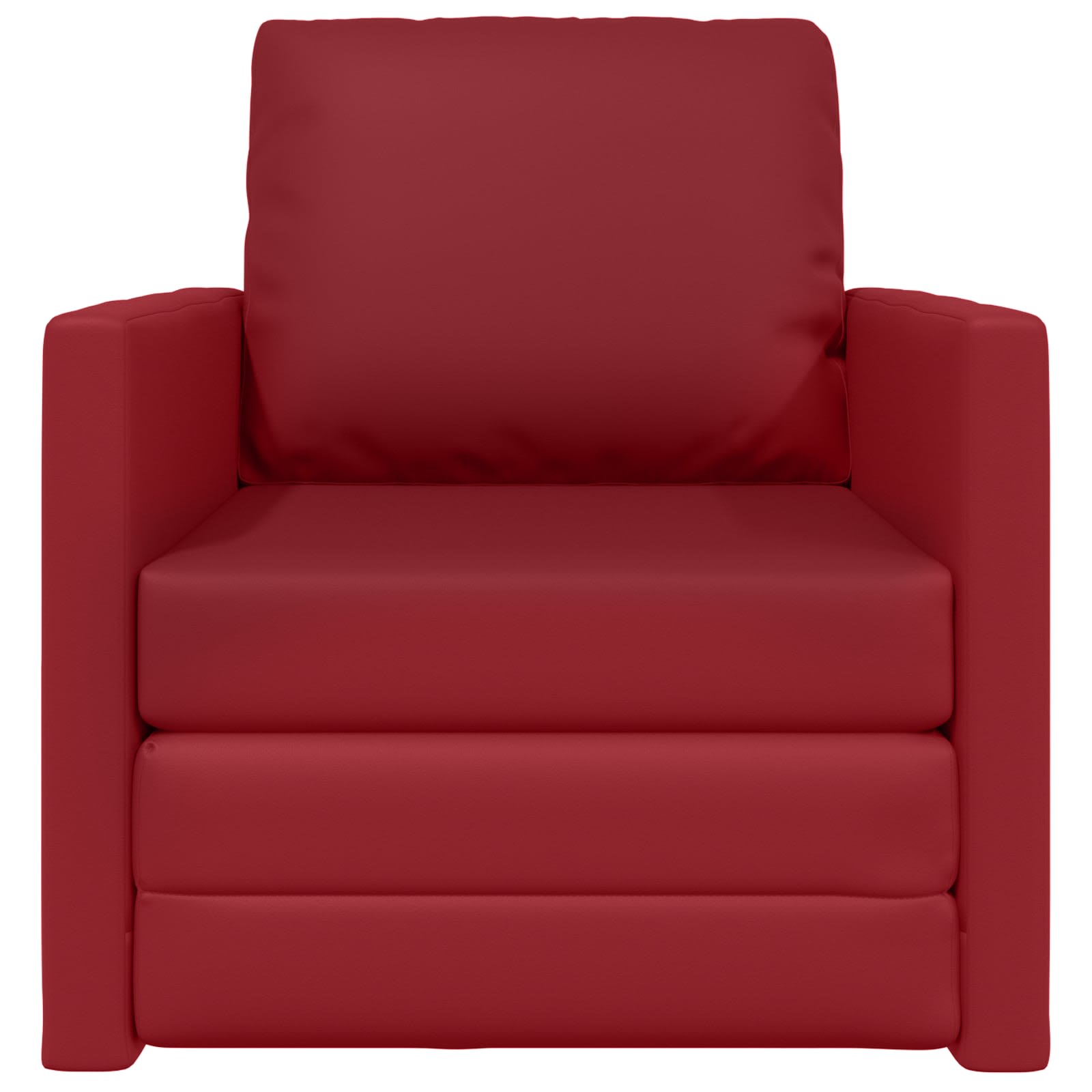 vidaXL Sofa Bed 60cm Czerwone wino Sztuczna skóra