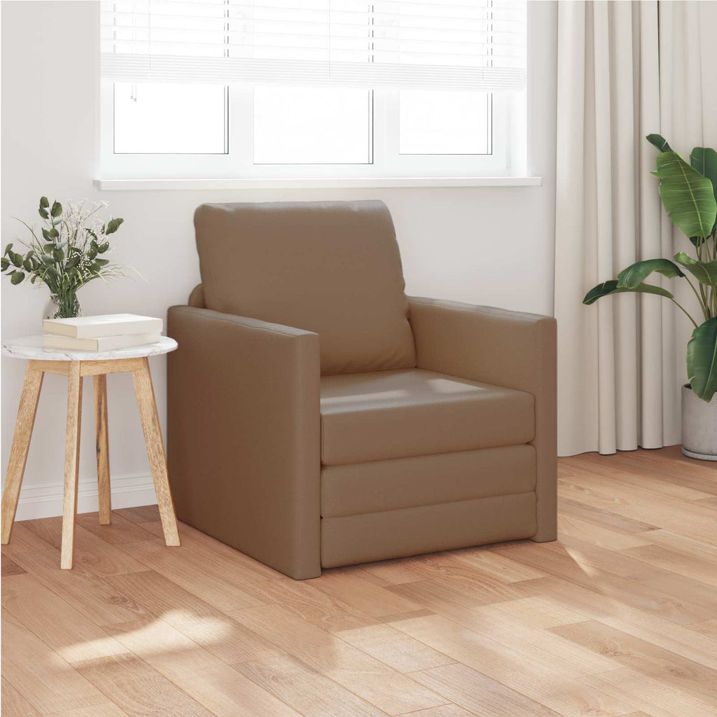 vidaXL Sofa Bed 60cm Cappuccino Sztuczna skóra