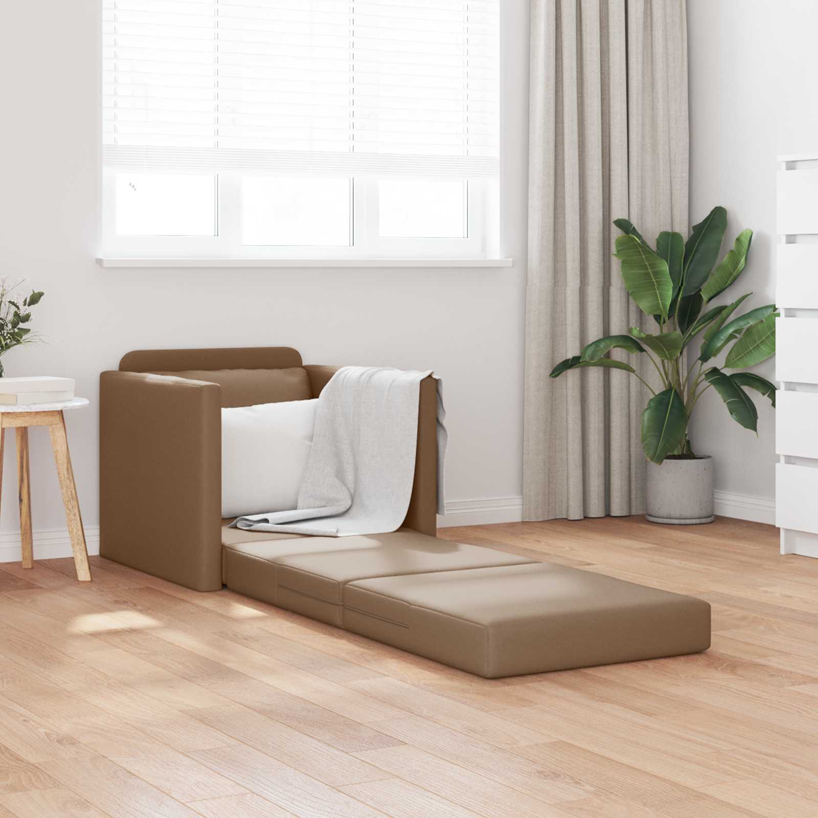 vidaXL Sofa Bed 60cm Cappuccino Sztuczna skóra
