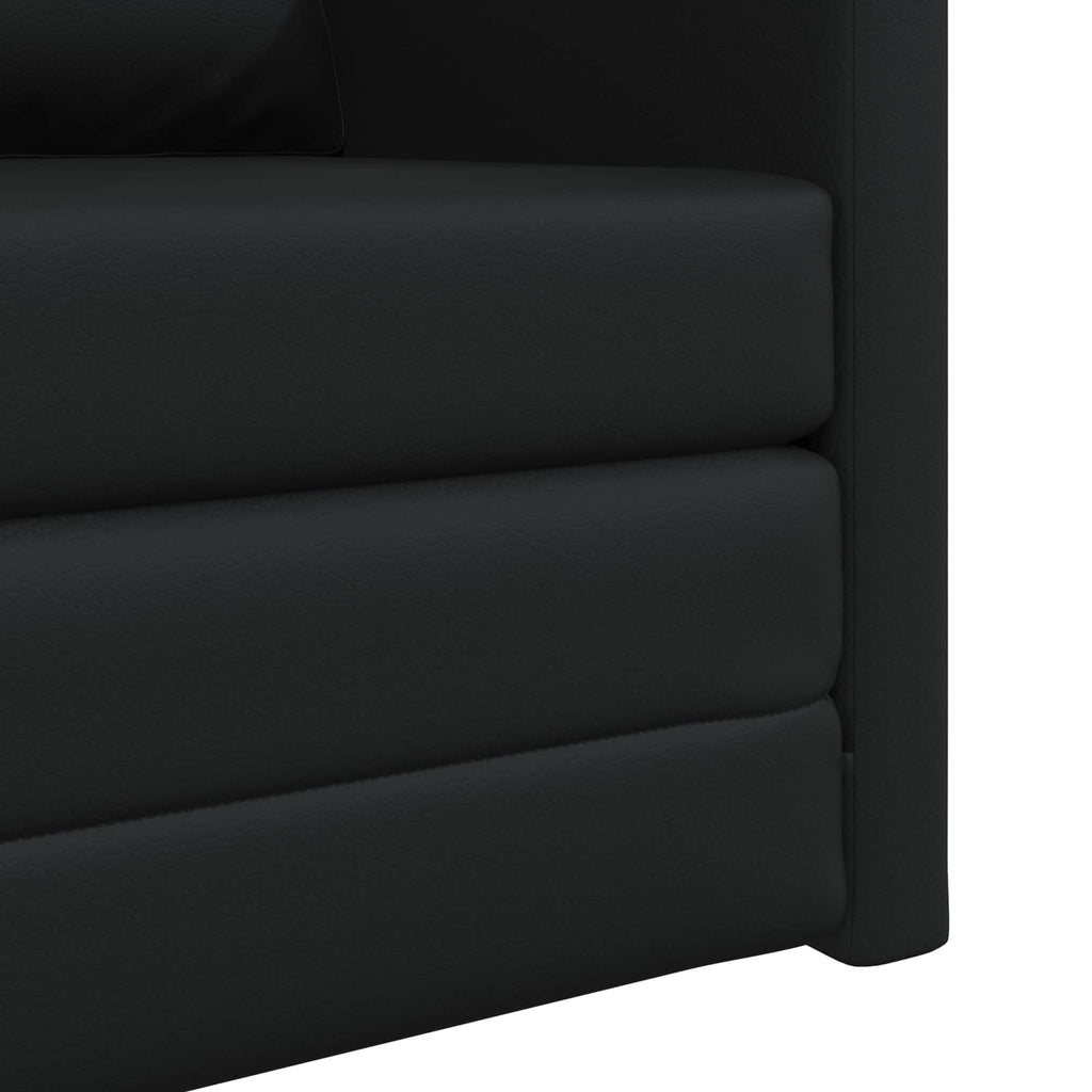 vidaXL Sofa Bed 60cm Czarny Sztuczna skóra