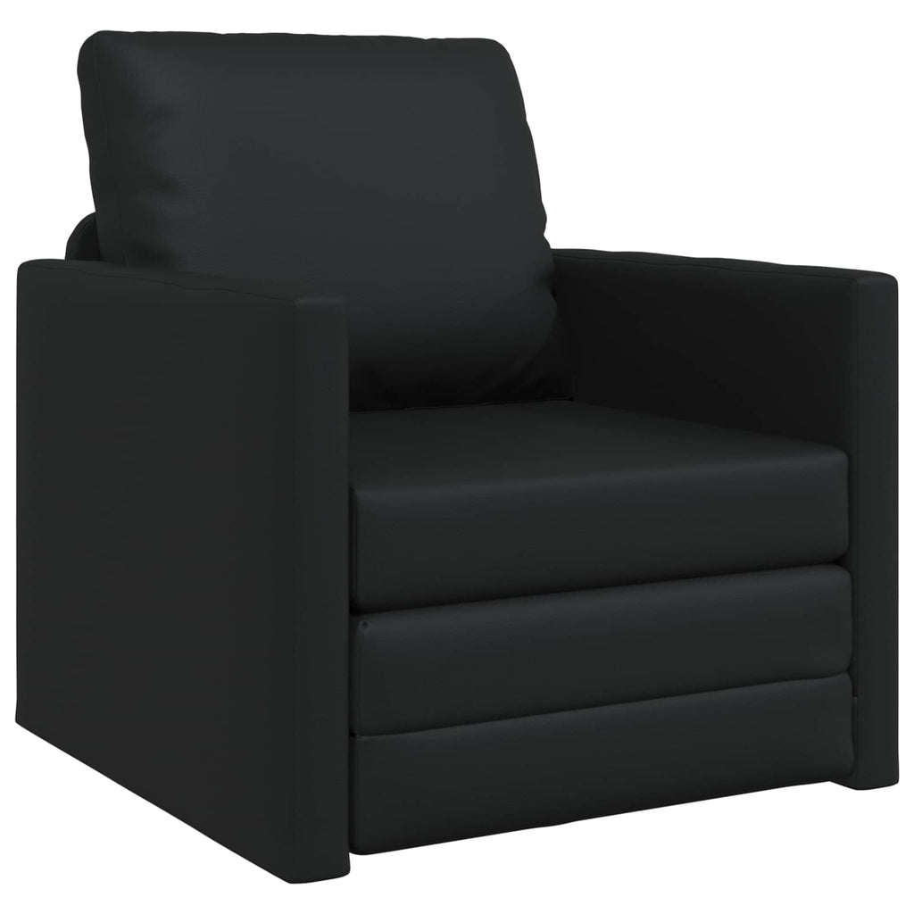 vidaXL Sofa Bed 60cm Czarny Sztuczna skóra