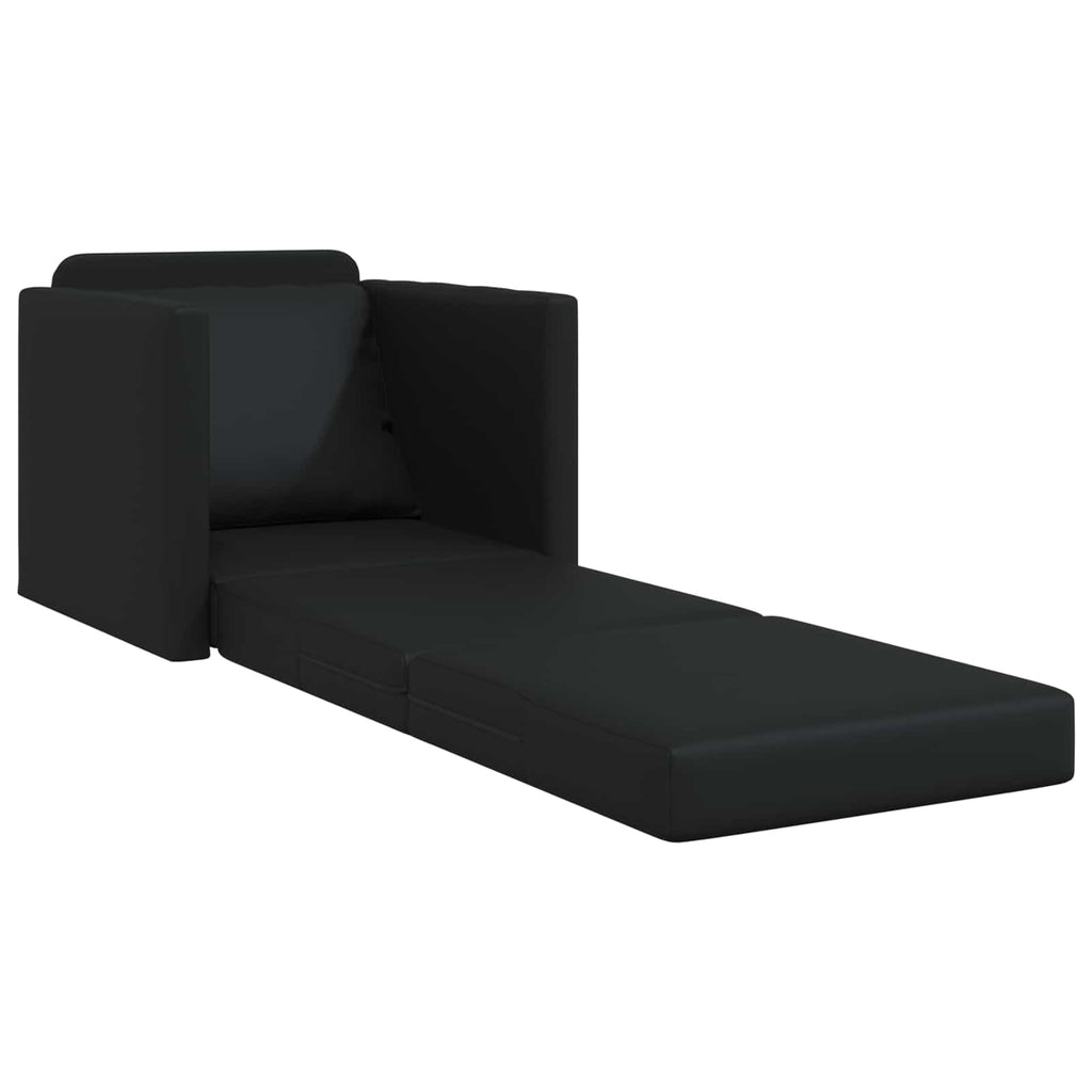 vidaXL Sofa Bed 60cm Czarny Sztuczna skóra